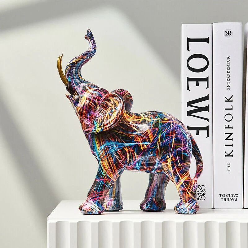 Vibrant Elephant Art Sculpture