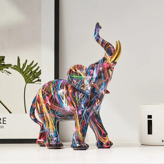 Vibrant Elephant Art Sculpture