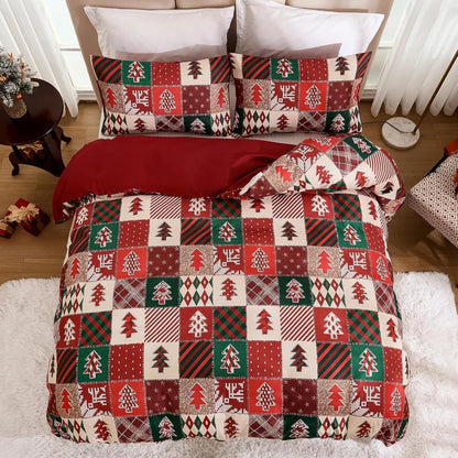 Cozy Christmas Tree Bedding Set 3-piece comforter cover