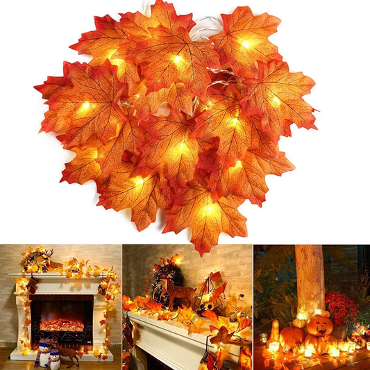 LED Maple Leaf String Lights