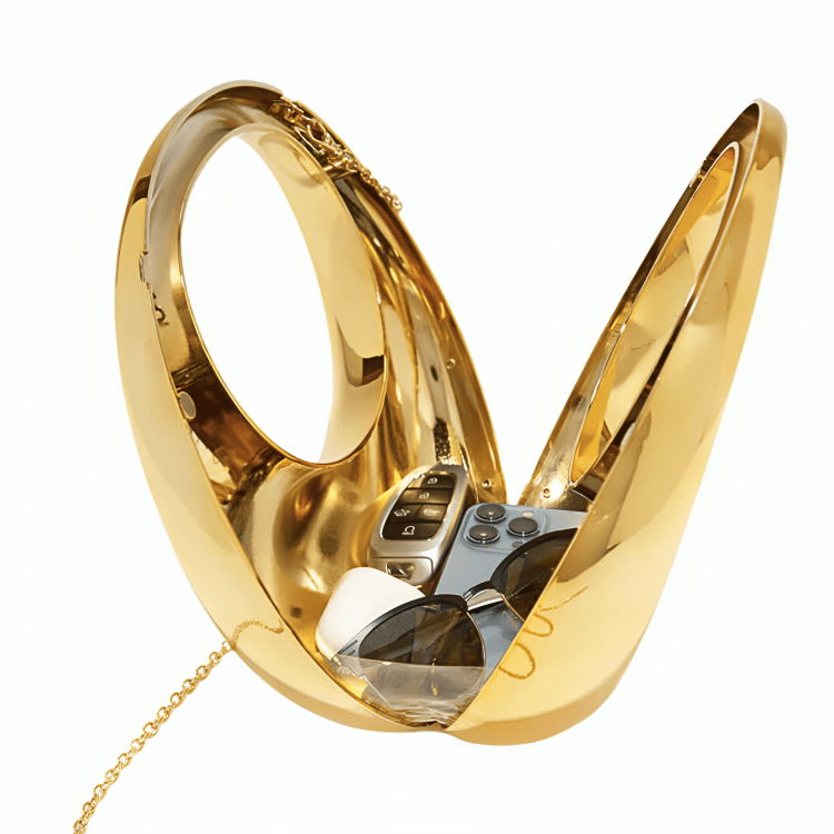 Lunara Metallic Crescent Bag