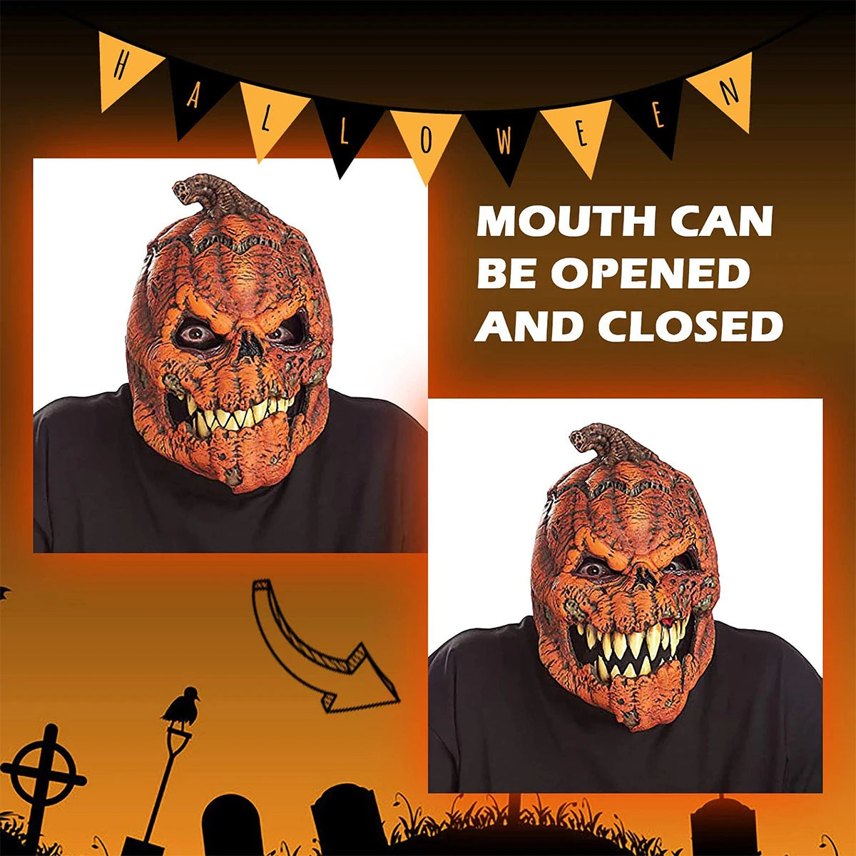 Pumpkin Demon Halloween Mask