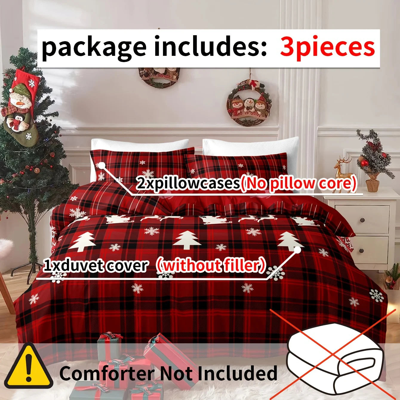 Cozy Christmas Duvet 3-piece comforter cover