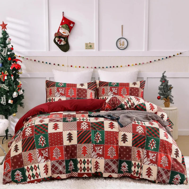 Cozy Christmas Tree Bedding Set 3-piece comforter cover