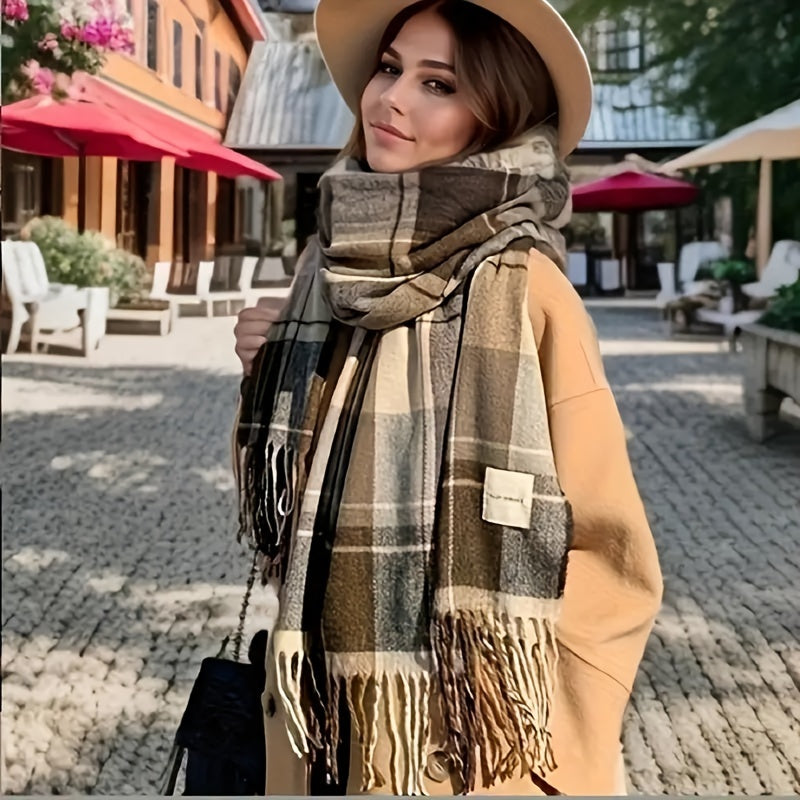 Bohemian Check Scarf: Chic and Cozy