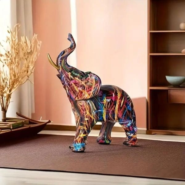 Vibrant Elephant Art Sculpture