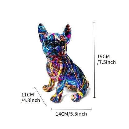 Vibrant Bulldog Graffiti Statue