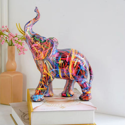 Vibrant Elephant Art Sculpture