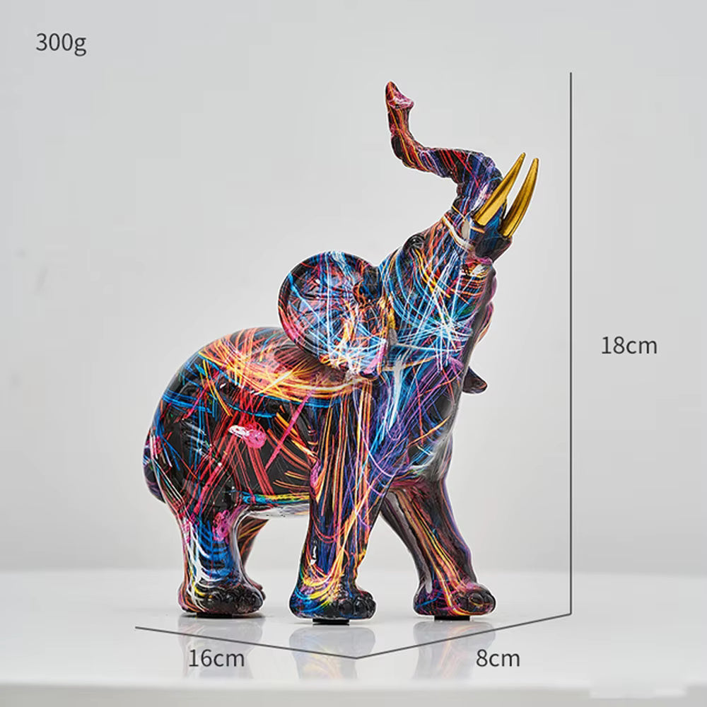 Vibrant Elephant Art Sculpture